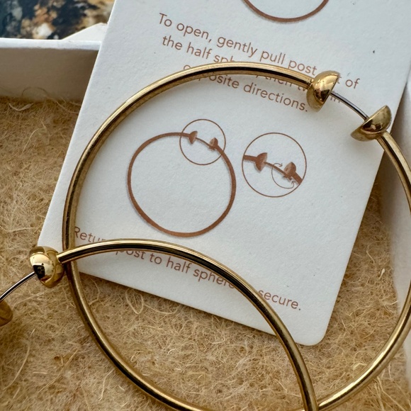 Jenny Bird Large Gold Hoops - Picture 2 of 6